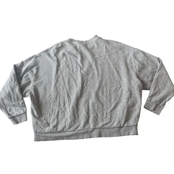 asos Design Women's Size 2XL Gray Sweatshirt Cropped Crewneck Capsule Basic - Picture 2 of 6